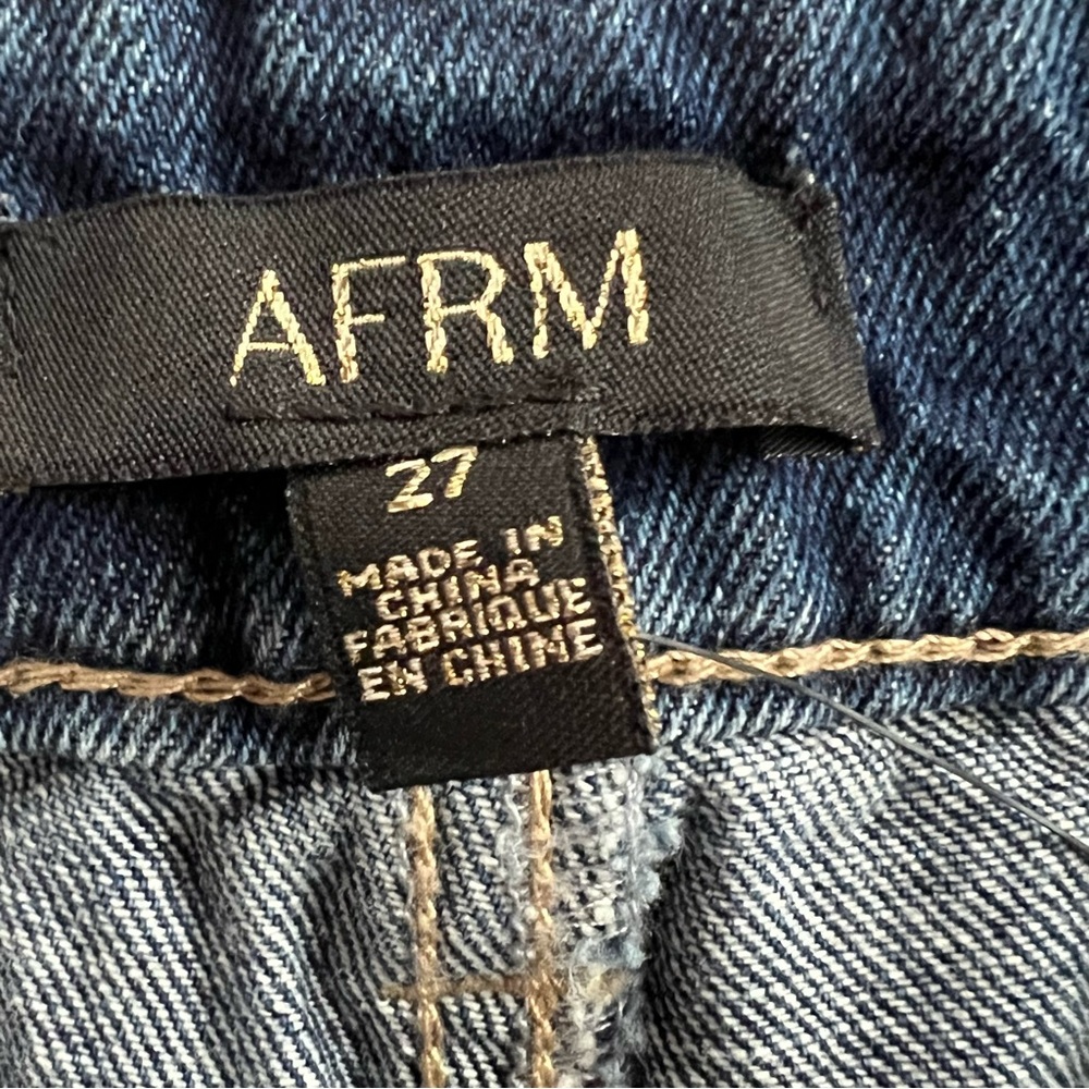 AFRM Distressed High Rise Button Fly Jeans Size 27 NWT - Picture 10 of 16